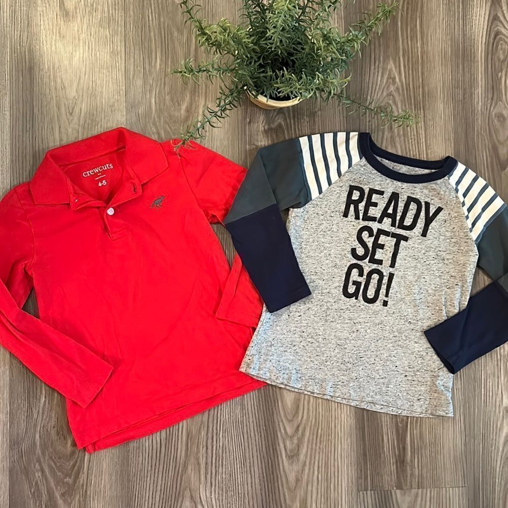 ((2 PIECE)) CREWCUTS LONG SLEEVE TEE BUNDLE SIZE 5